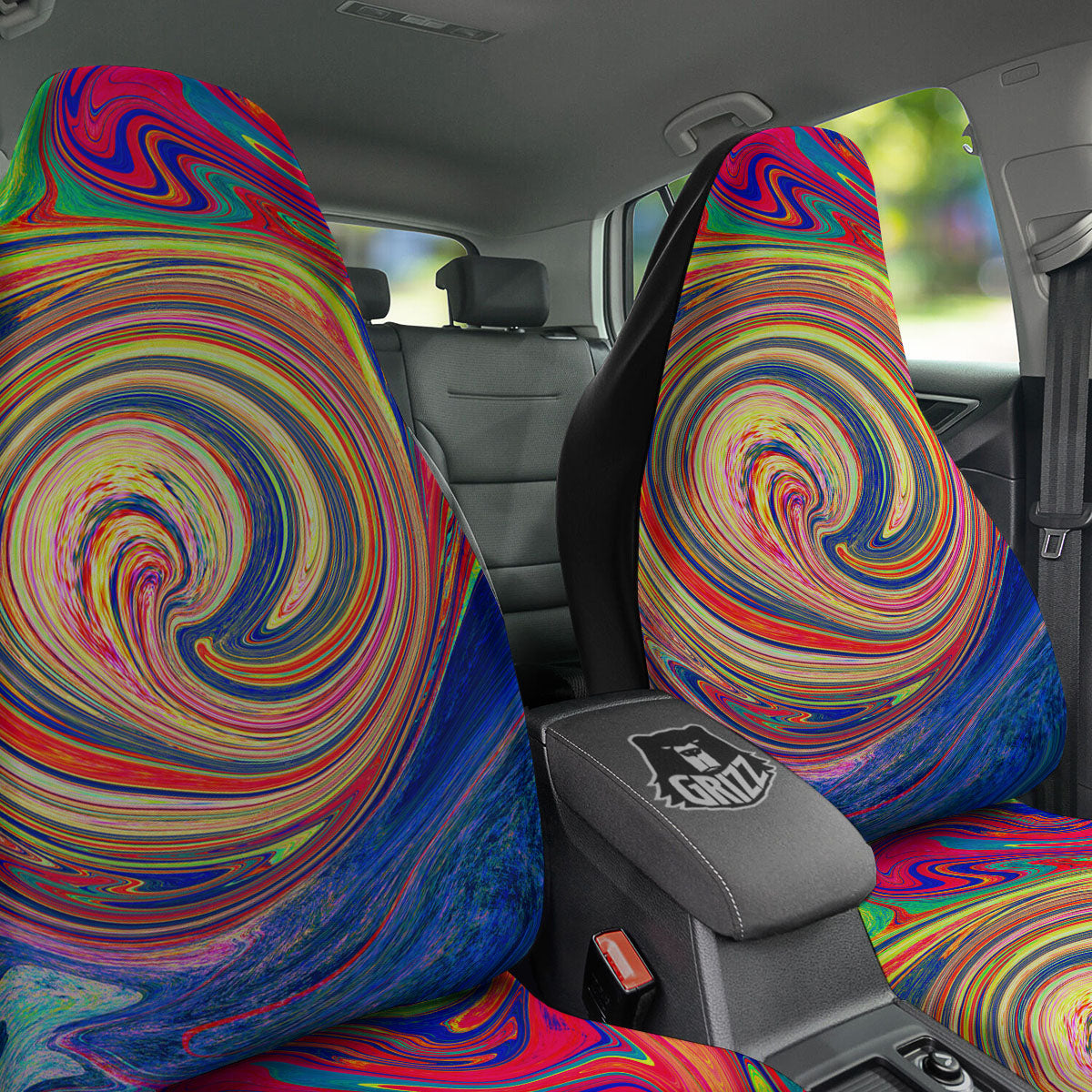 Liquid Trippy Abstract Psychedelic Print Car Seat Covers-grizzshop