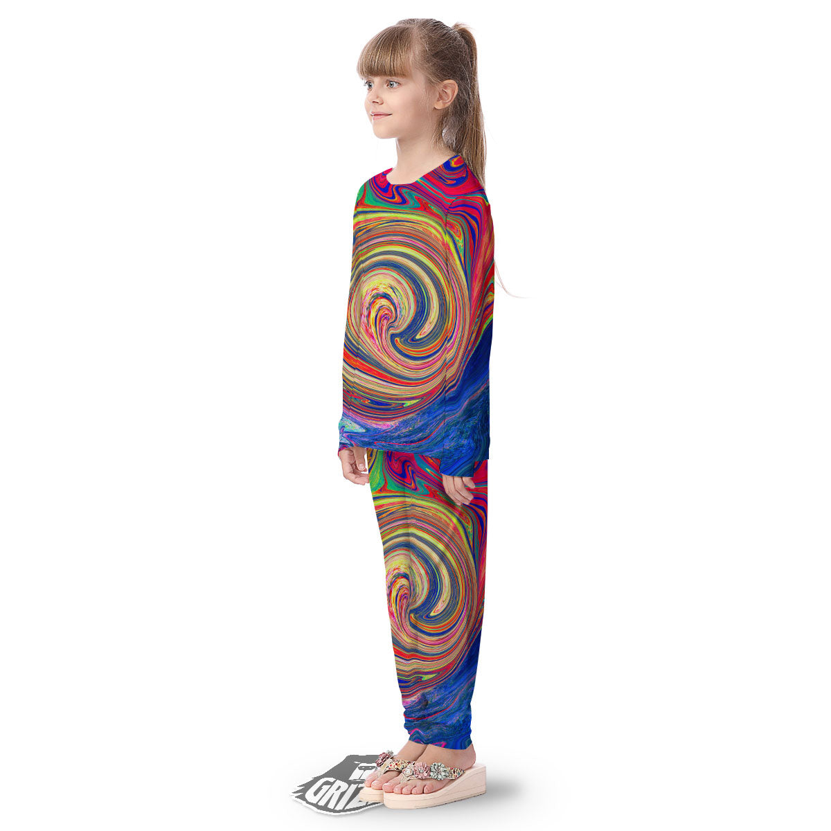 Liquid Trippy Abstract Psychedelic Print Kid's Pajamas-grizzshop