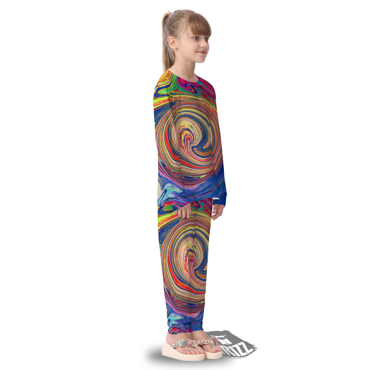 Liquid Trippy Abstract Psychedelic Print Kid's Pajamas-grizzshop