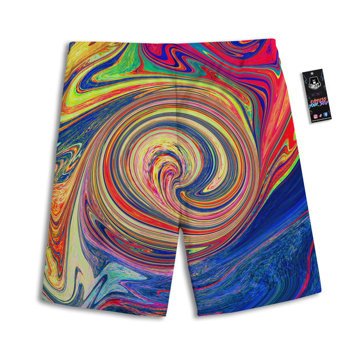 Liquid Trippy Abstract Psychedelic Print Men's Athletic Shorts