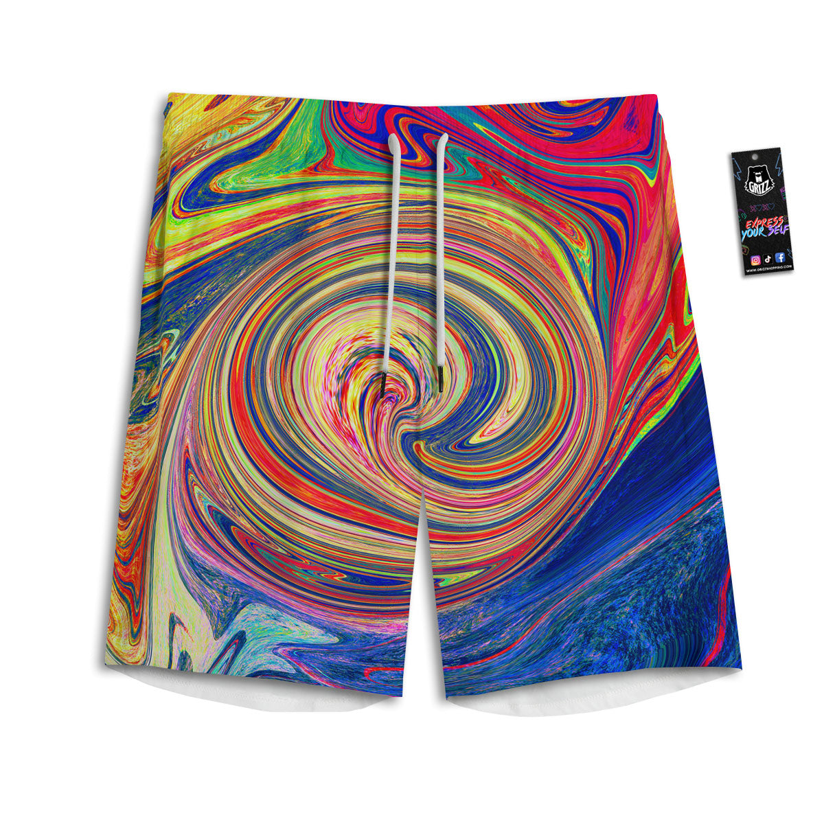 Liquid Trippy Abstract Psychedelic Print Men's Athletic Shorts