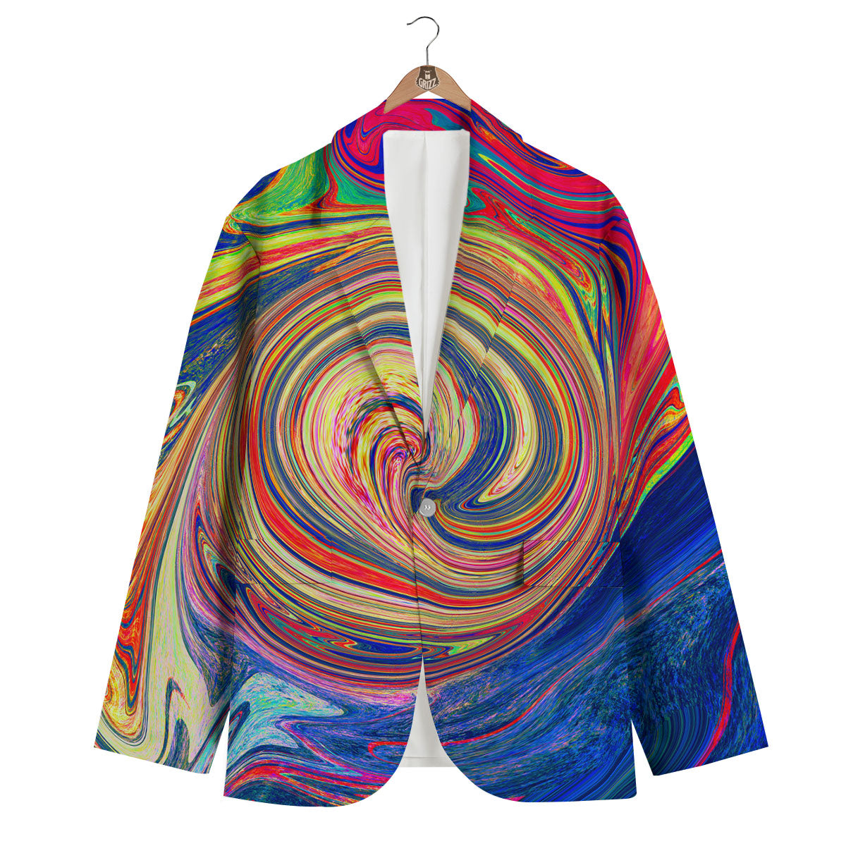 Liquid Trippy Abstract Psychedelic Print Men's Blazer-grizzshop