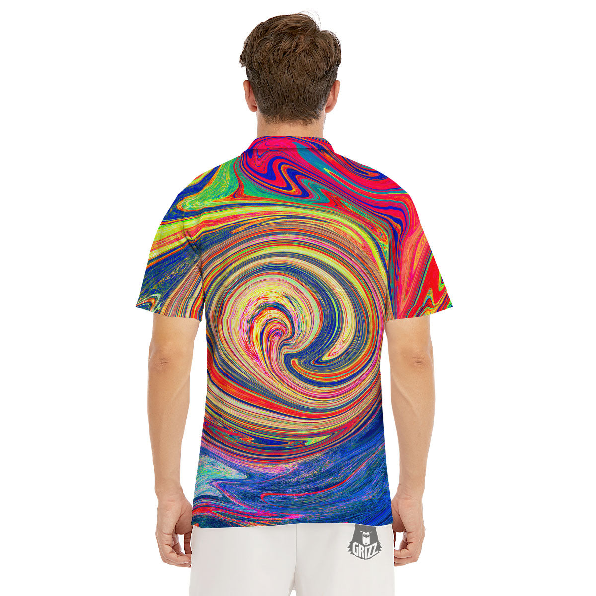 Liquid Trippy Abstract Psychedelic Print Men's Golf Shirts-grizzshop