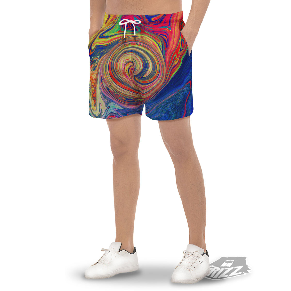 Liquid Trippy Abstract Psychedelic Print Men's Gym Shorts-grizzshop