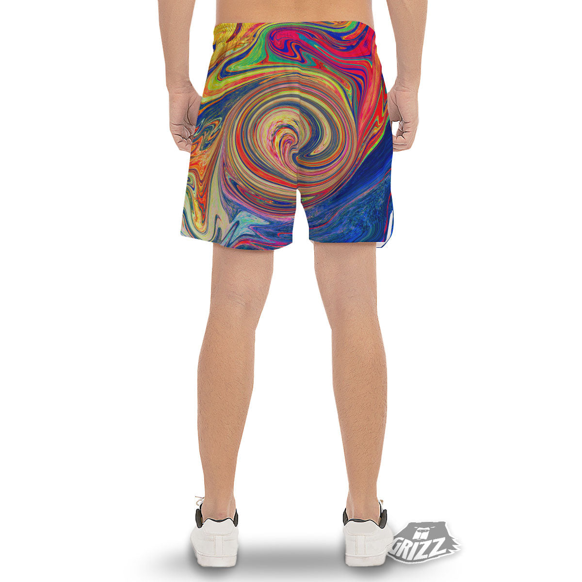 Liquid Trippy Abstract Psychedelic Print Men's Gym Shorts-grizzshop