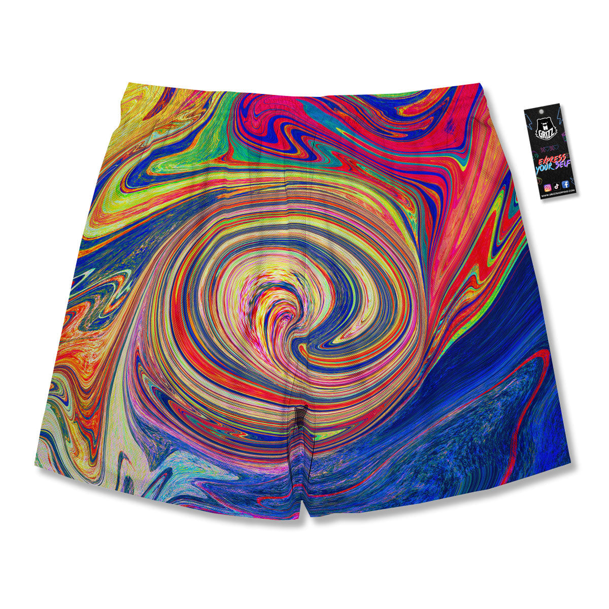 Liquid Trippy Abstract Psychedelic Print Men's Running Shorts-grizzshop