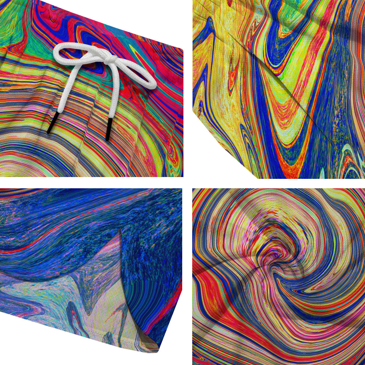 Liquid Trippy Abstract Psychedelic Print Men's Running Shorts-grizzshop