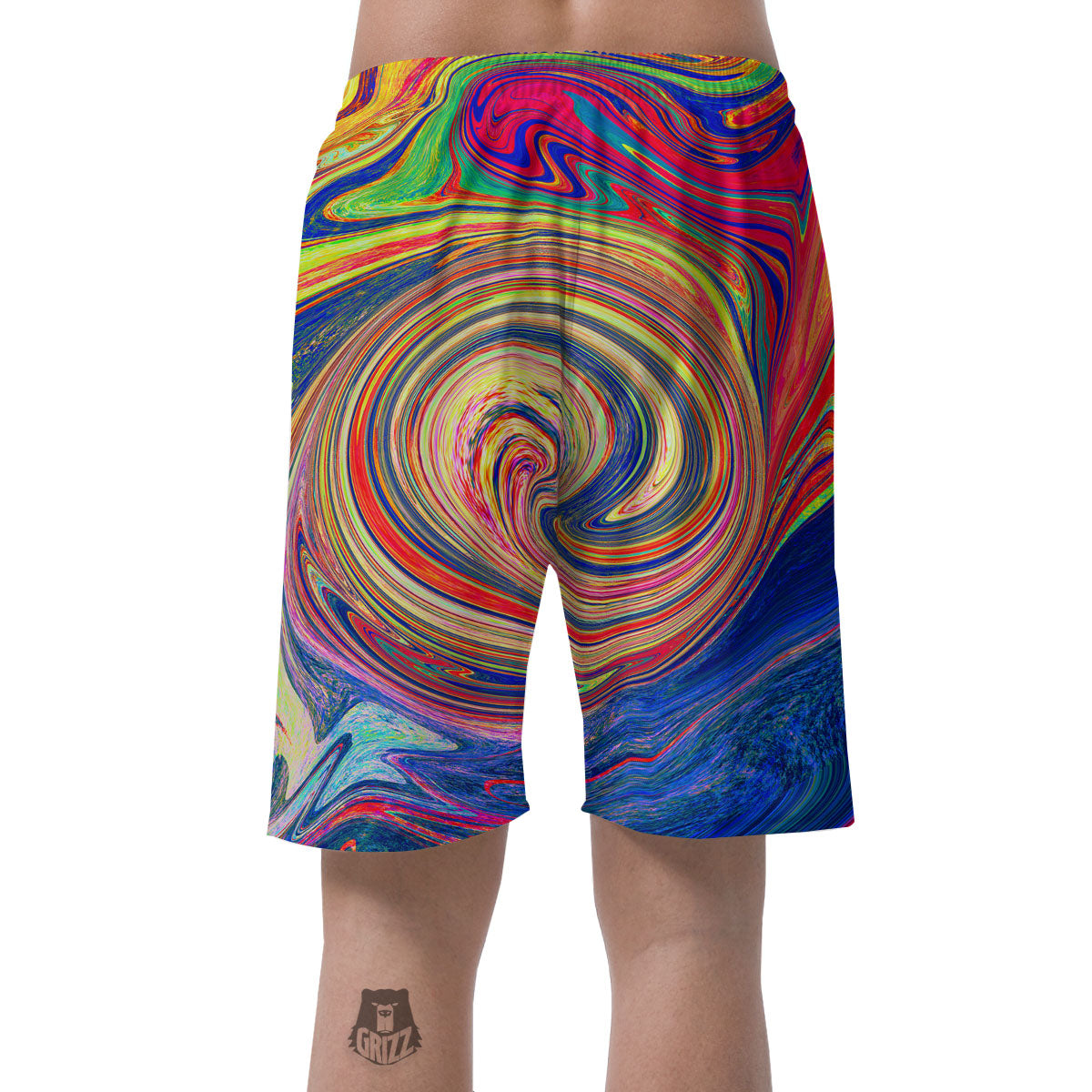 Liquid Trippy Abstract Psychedelic Print Men's Shorts-grizzshop