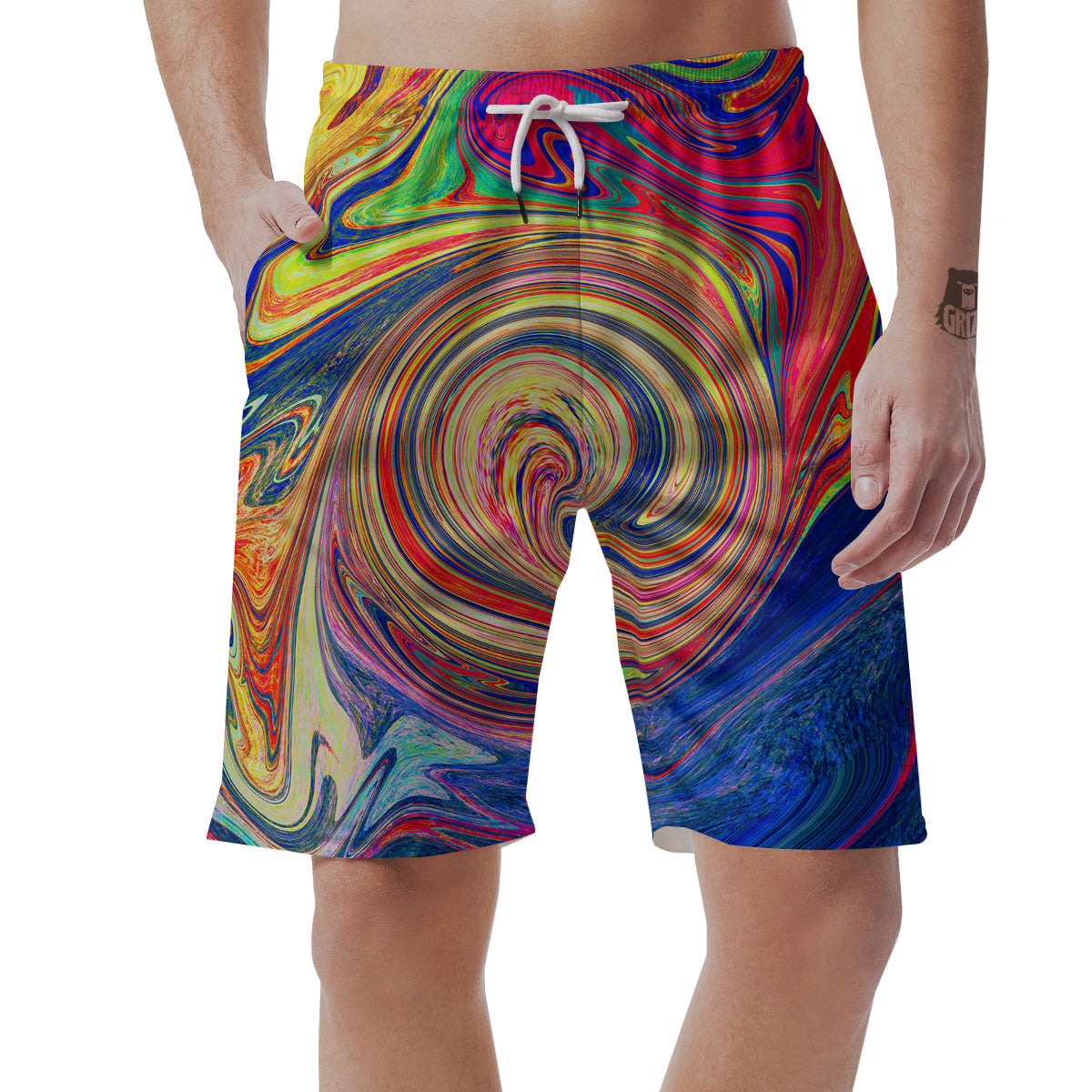 Liquid Trippy Abstract Psychedelic Print Men's Shorts-grizzshop