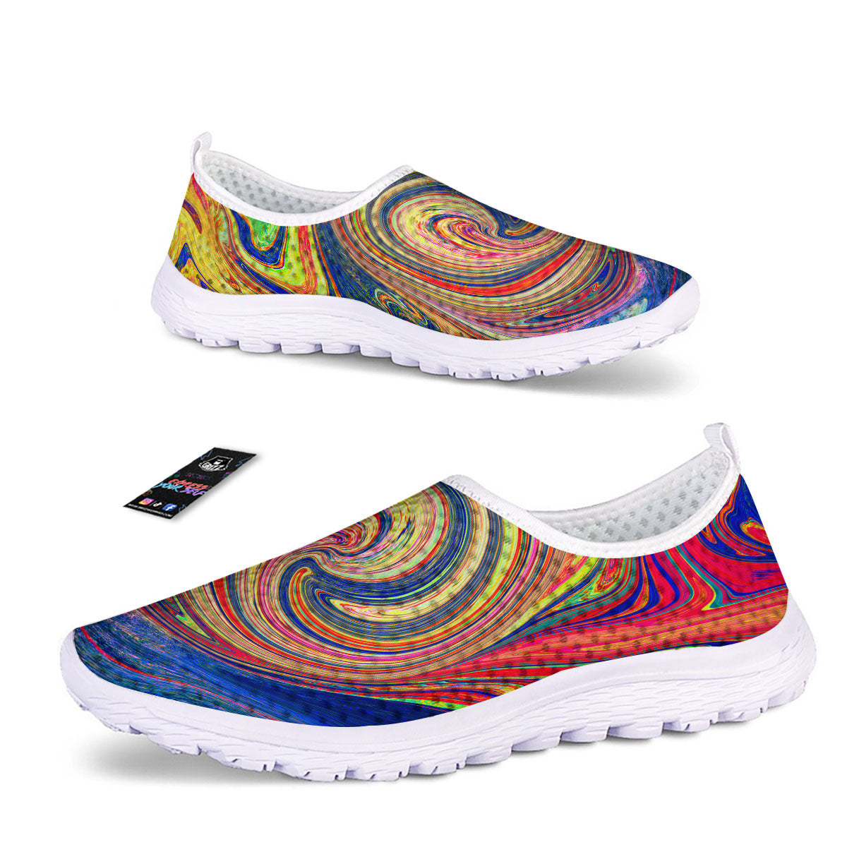 Liquid Trippy Abstract Psychedelic Print Nurse Shoes-grizzshop