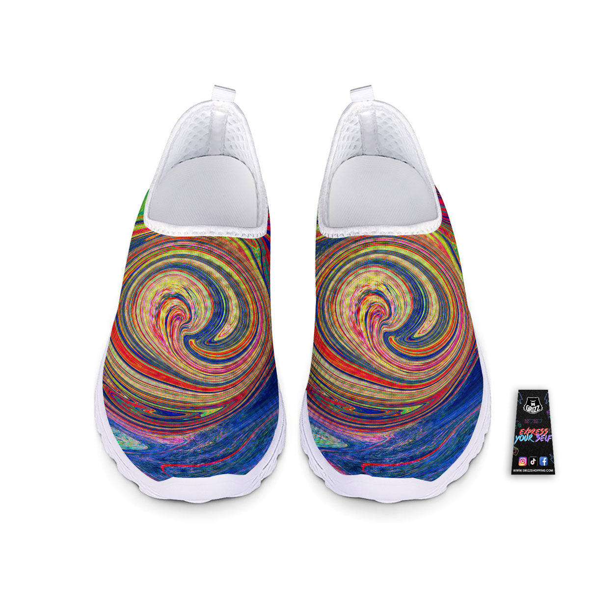 Liquid Trippy Abstract Psychedelic Print Nurse Shoes-grizzshop