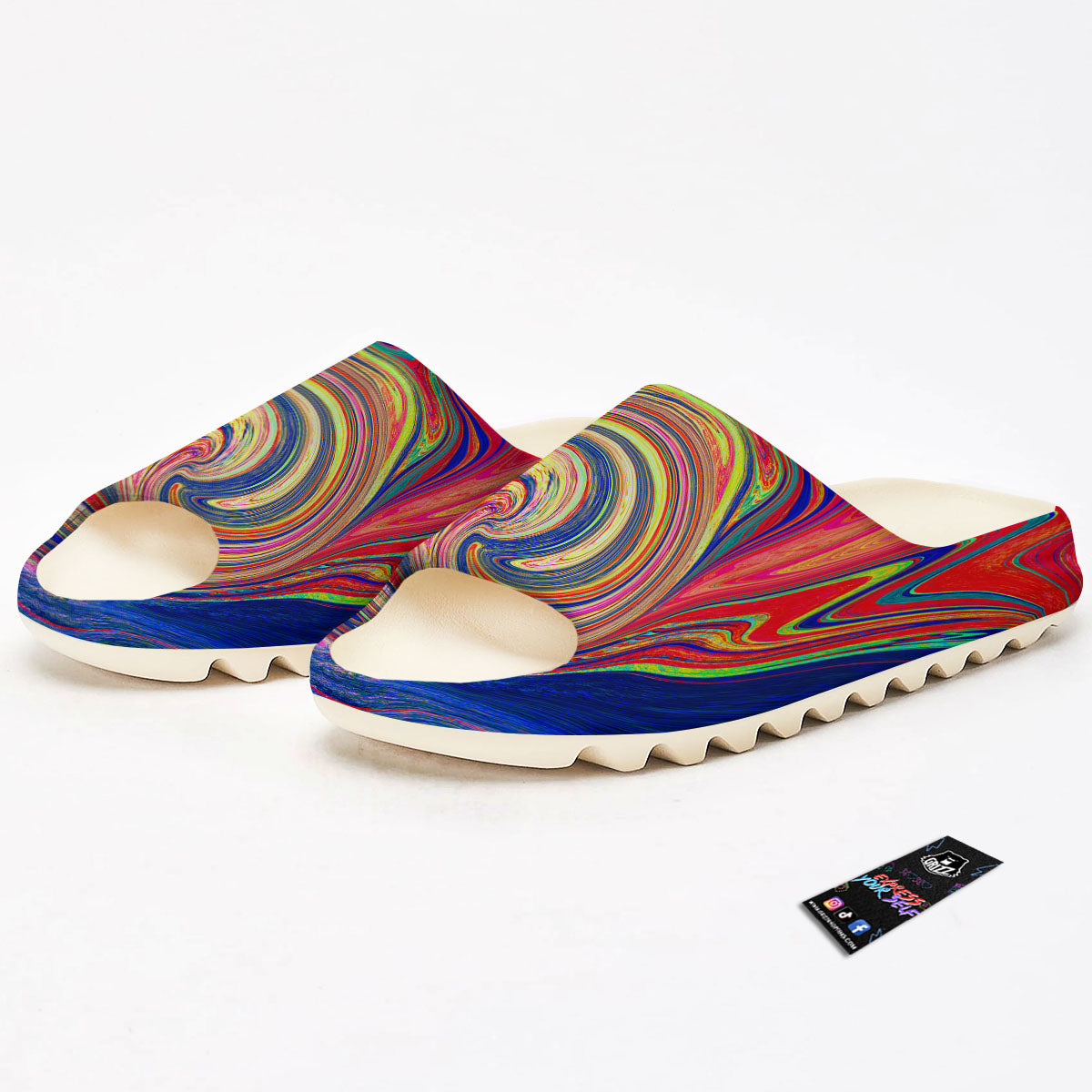 Liquid Trippy Abstract Psychedelic Print Sandals-grizzshop
