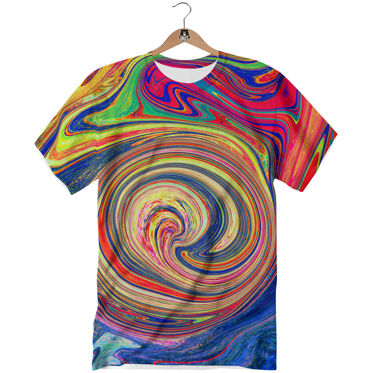 Liquid Trippy Abstract Psychedelic Print T-Shirt-grizzshop