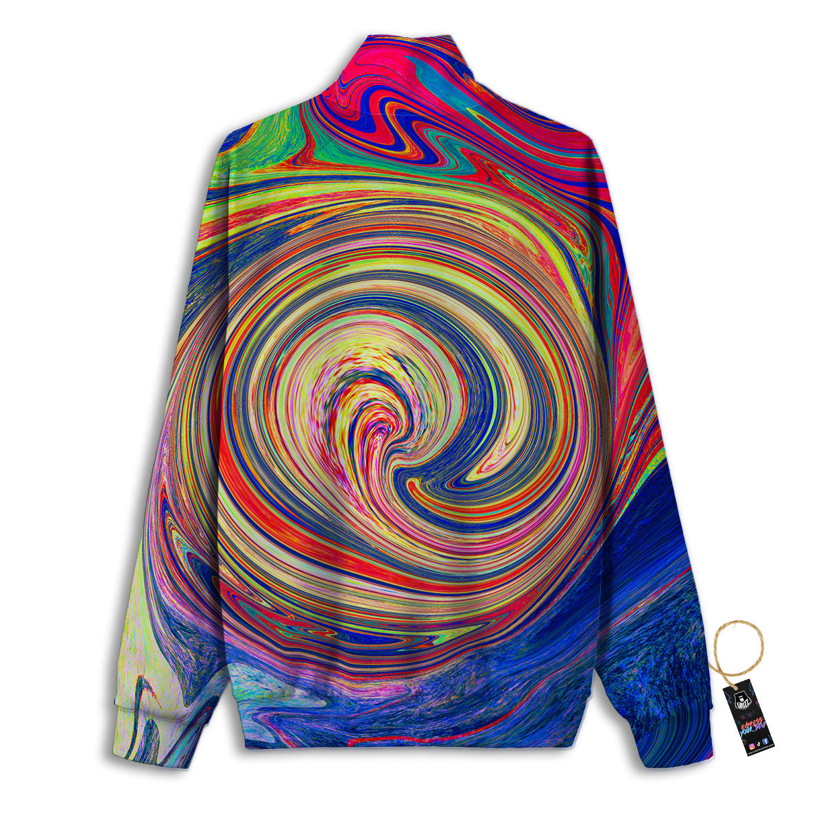 Liquid Trippy Abstract Psychedelic Print Track Jacket-grizzshop