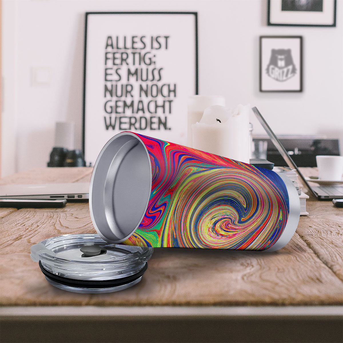 Liquid Trippy Abstract Psychedelic Print Tumbler-grizzshop