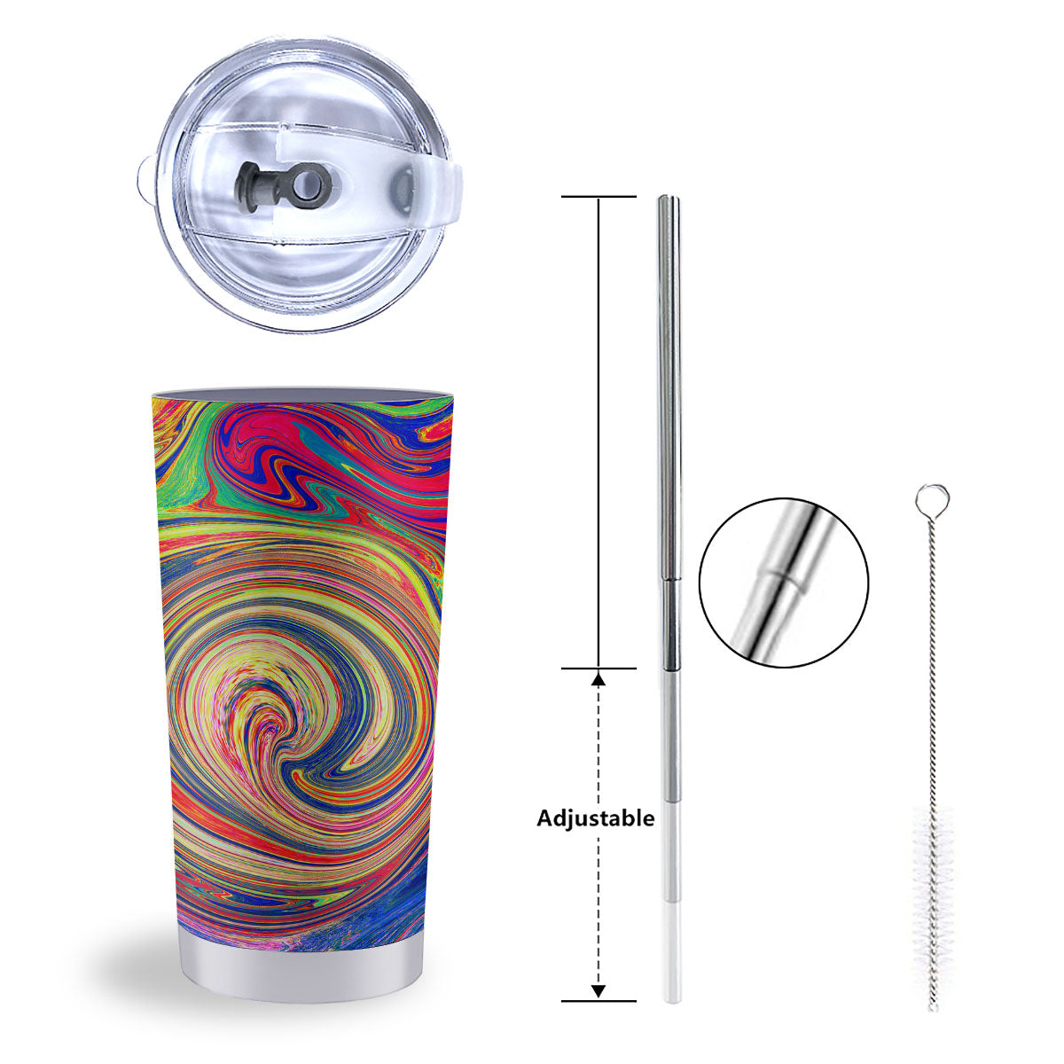 Liquid Trippy Abstract Psychedelic Print Tumbler-grizzshop