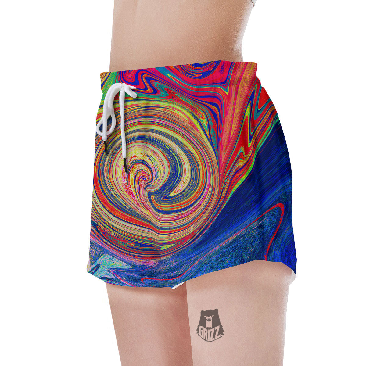 Liquid Trippy Abstract Psychedelic Print Women's Shorts-grizzshop