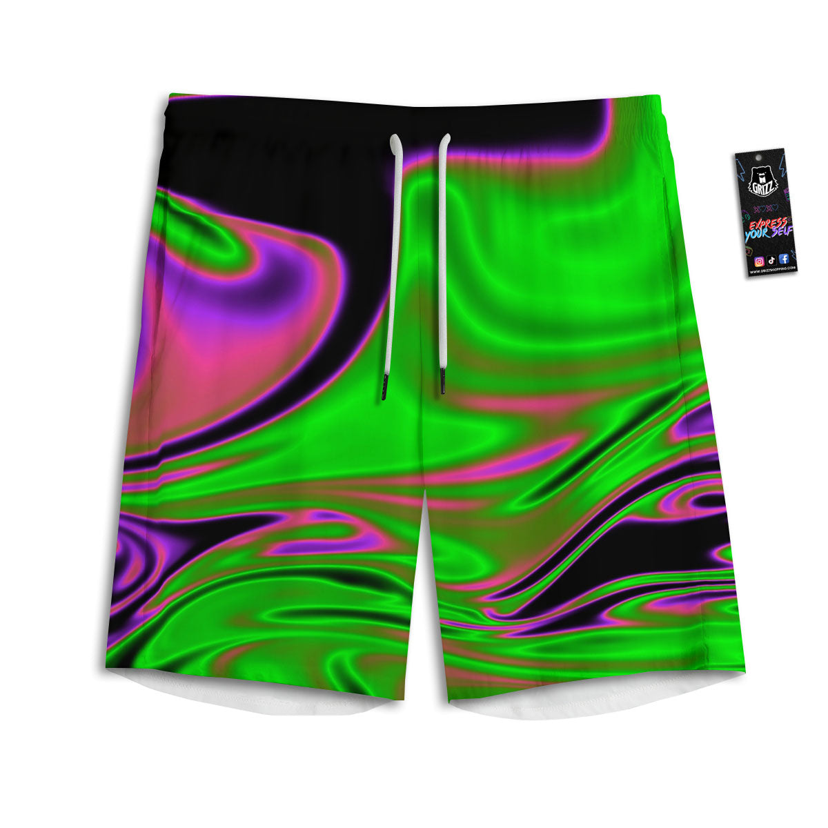 Navy Tiger Stripe Camouflage Seamless Print Pattern Men's Athletic Shorts