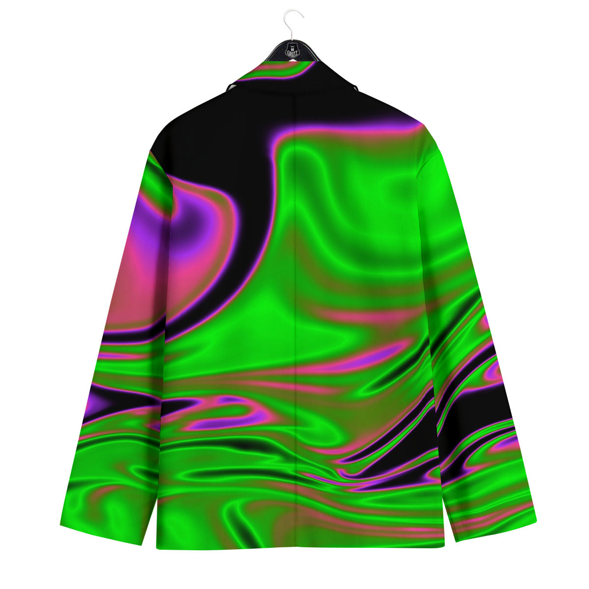 Liquid Trippy Green Abstract Print Men's Sport Coat-grizzshop