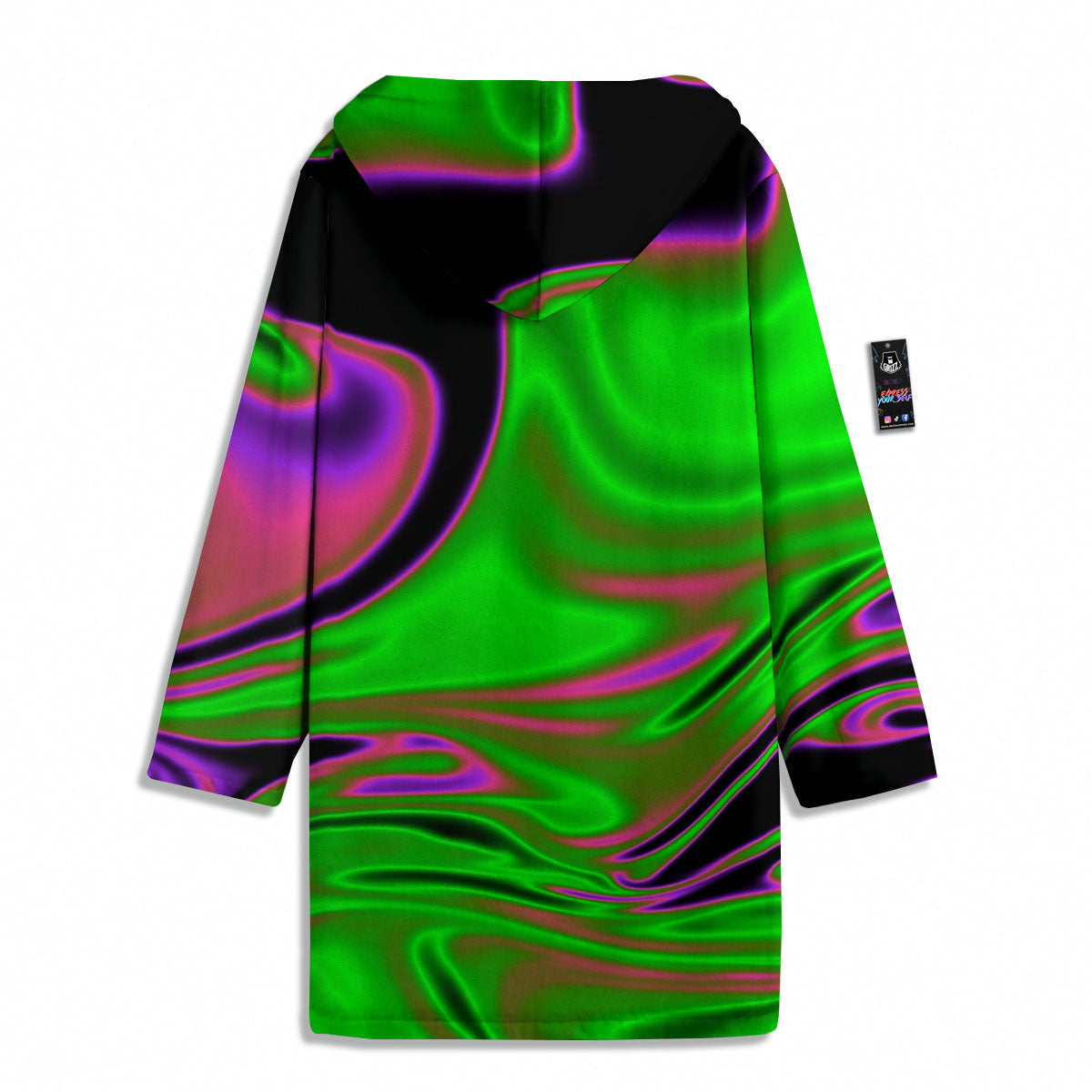 Liquid Trippy Green Abstract Print Men's Windbreaker Jacket-grizzshop