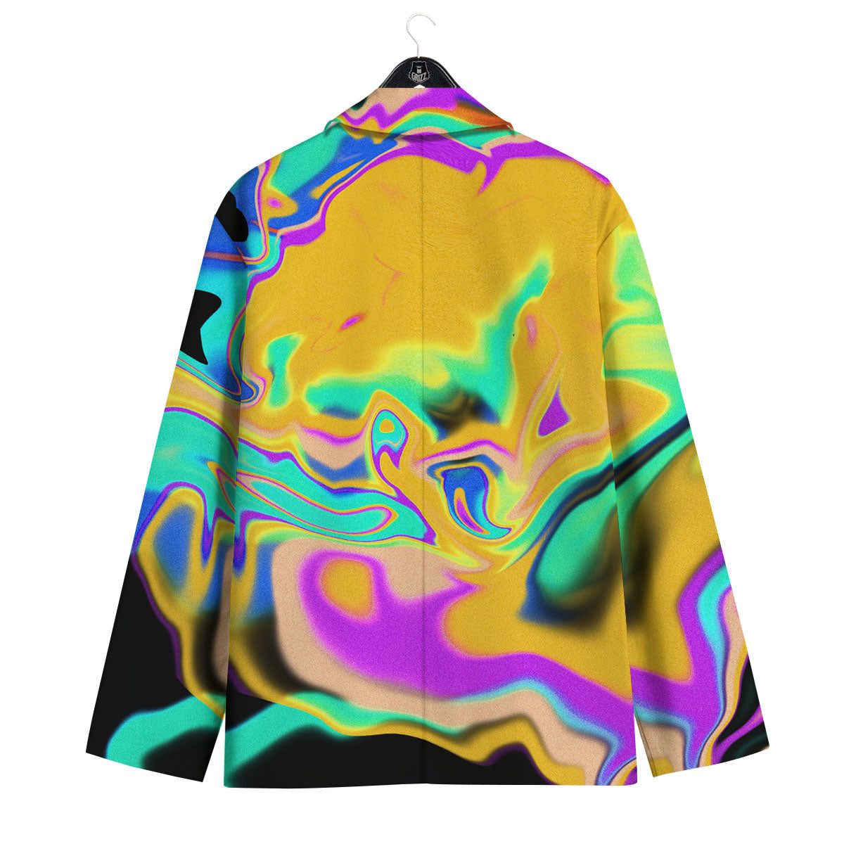 Liquid Trippy Holographic Neon Print Men's Sport Coat-grizzshop
