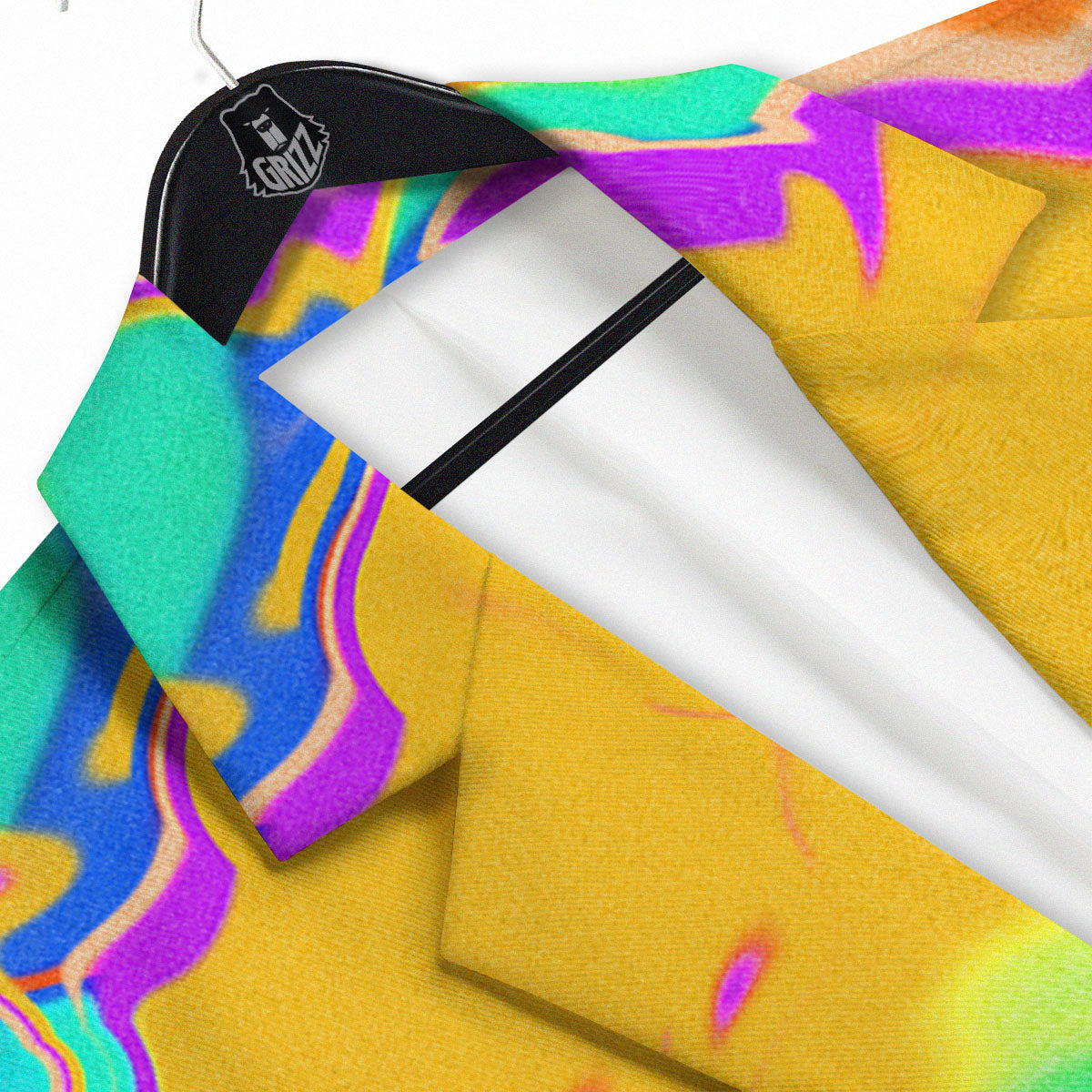 Liquid Trippy Holographic Neon Print Men's Sport Coat-grizzshop