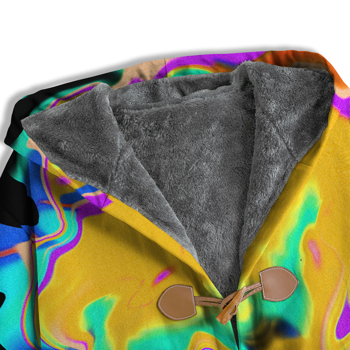 Liquid Trippy Holographic Neon Print Men's Windbreaker Jacket-grizzshop