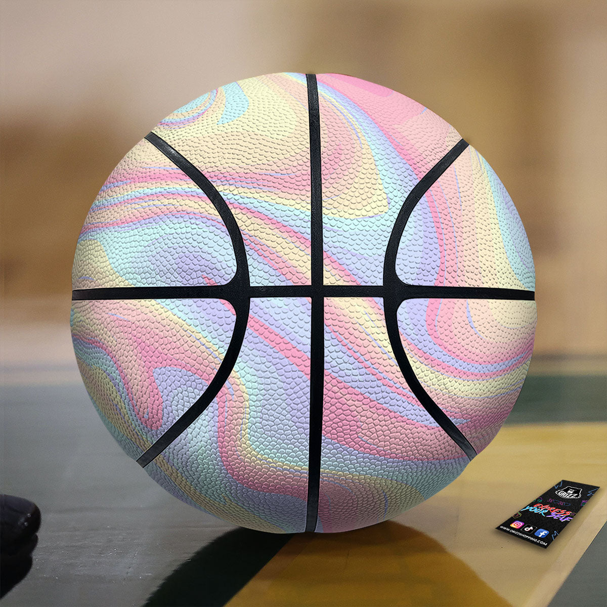 Liquid And Marble Pastel Print Basketball
