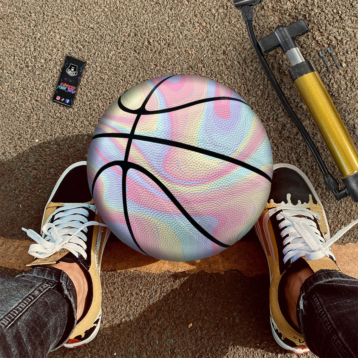 Liquid And Marble Pastel Print Basketball