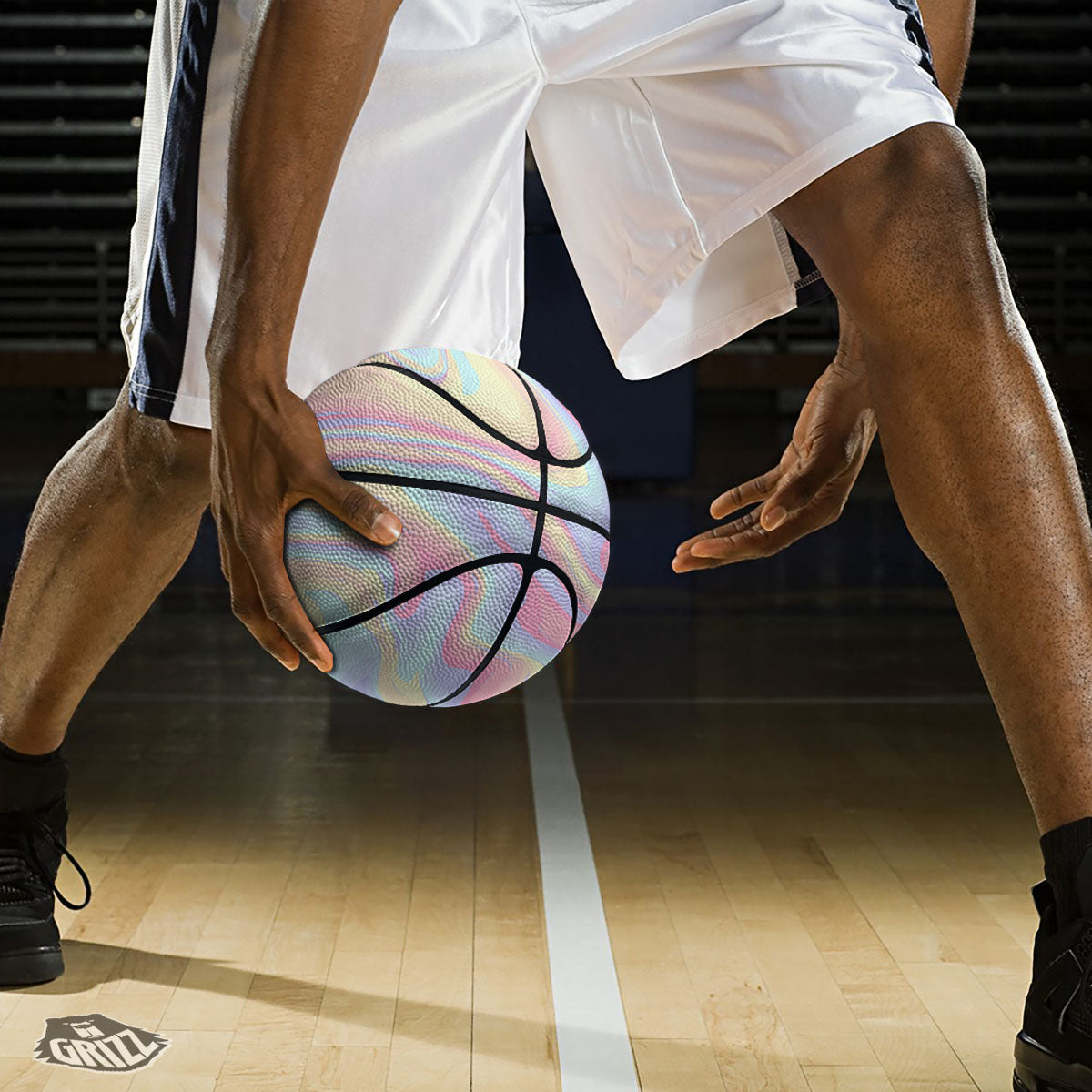 Liquid And Marble Pastel Print Basketball