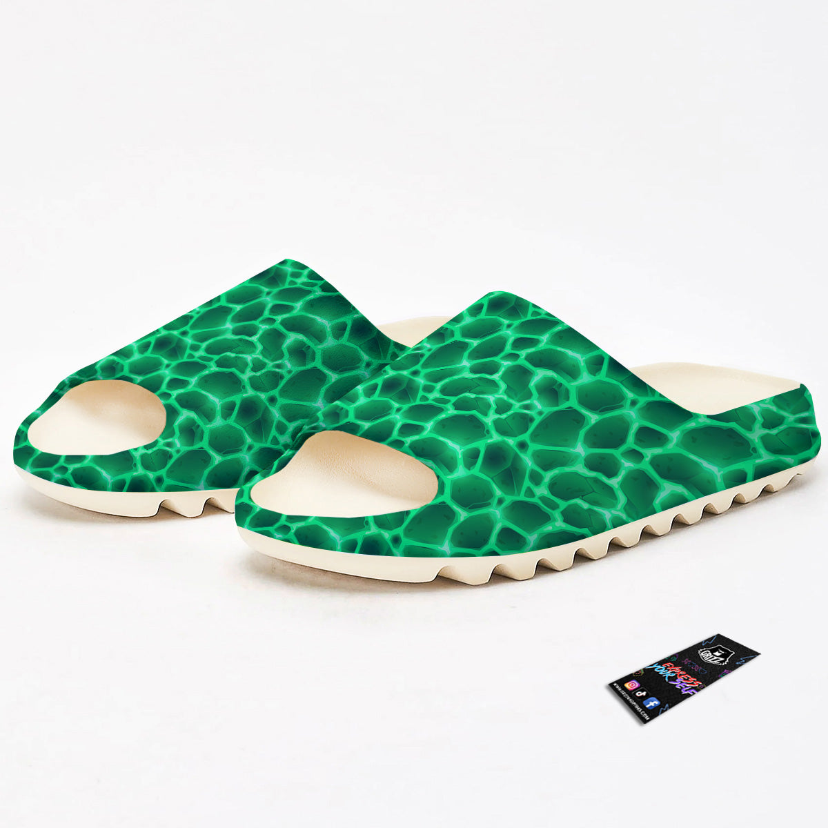 Liquid Lava Green Print Pattern Sandals-grizzshop