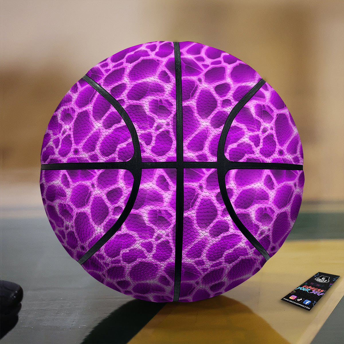 Liquid Lava Purple Print Pattern Basketball