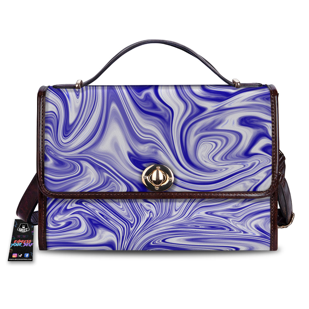 Liquid Psychedelic Print Pattern Women's Satchel Bag