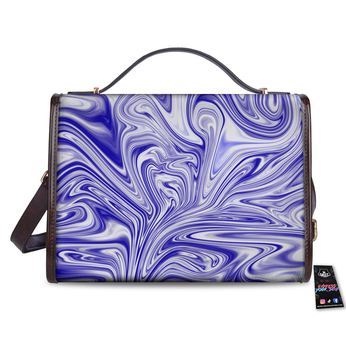 Liquid Psychedelic Print Pattern Women's Satchel Bag