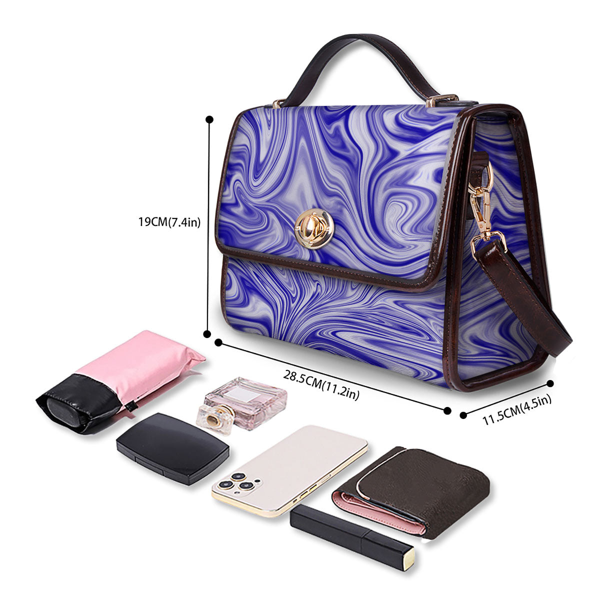 Liquid Psychedelic Print Pattern Women's Satchel Bag