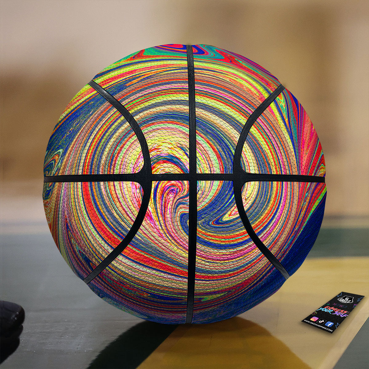 Liquid Trippy Abstract Psychedelic Print Basketball