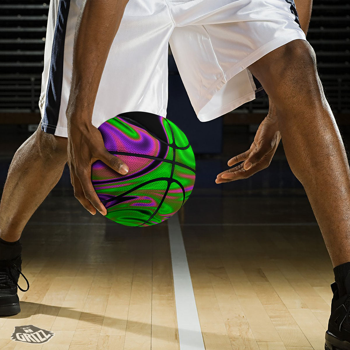 Navy Tiger Stripe Camouflage Seamless Print Pattern Basketball