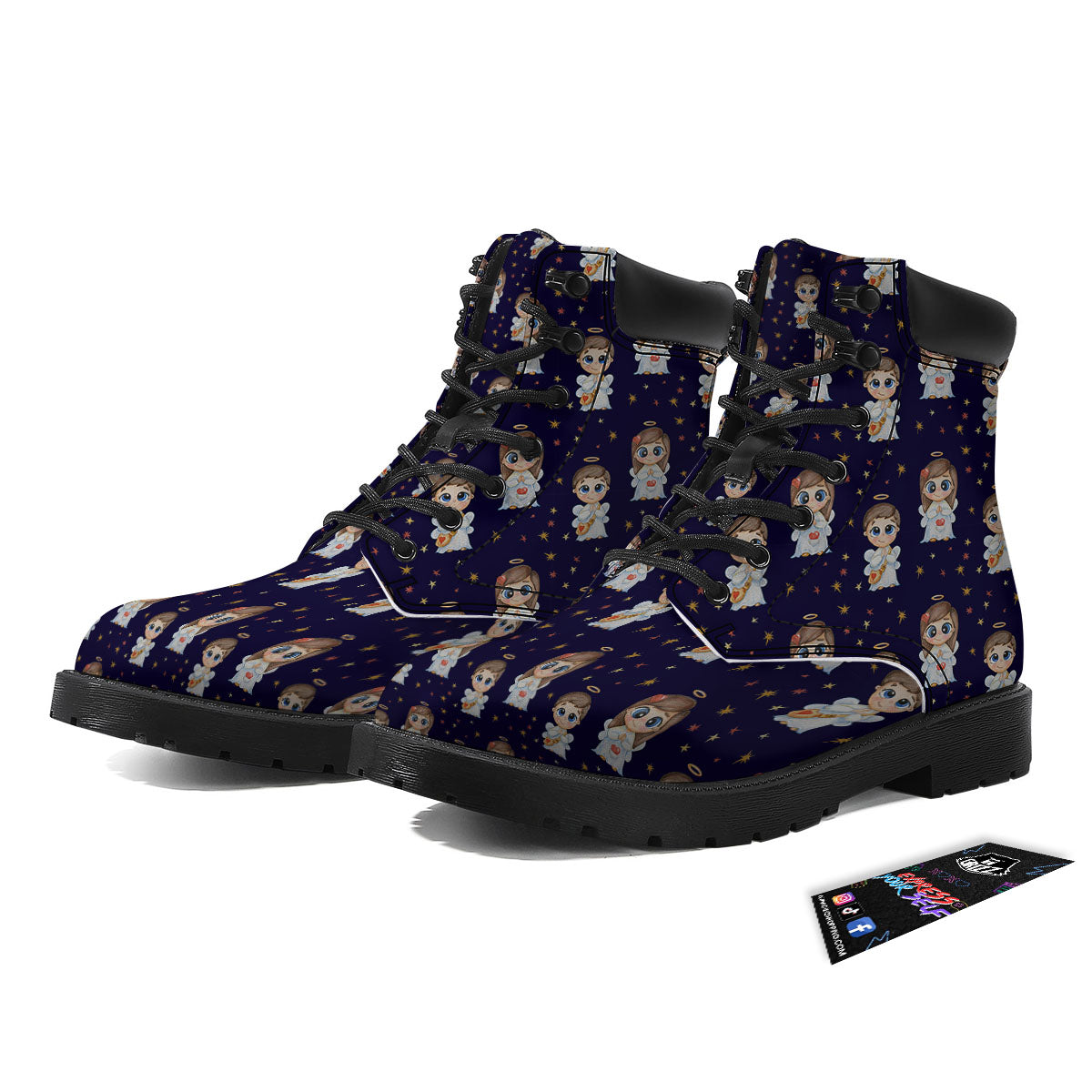 Little Angel Print Pattern Boots-grizzshop