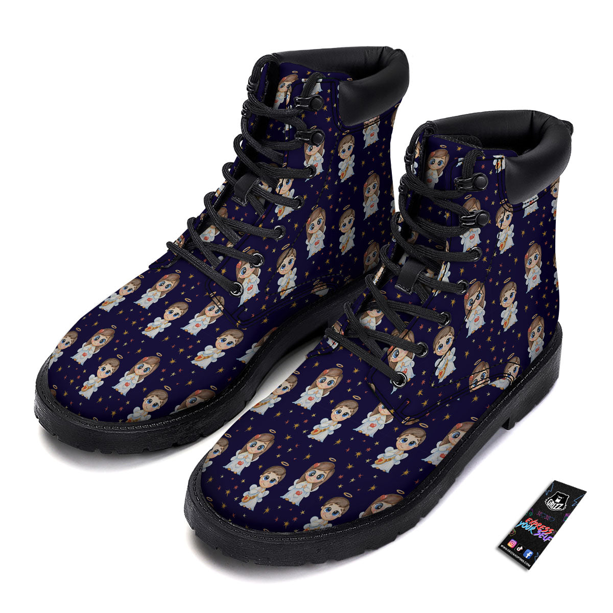 Little Angel Print Pattern Boots-grizzshop