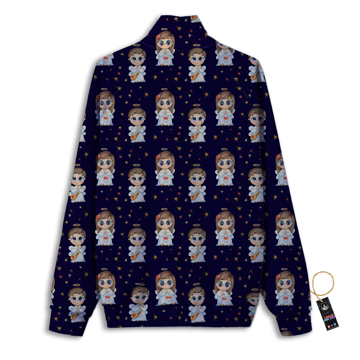 Little Angel Print Pattern Track Jacket-grizzshop