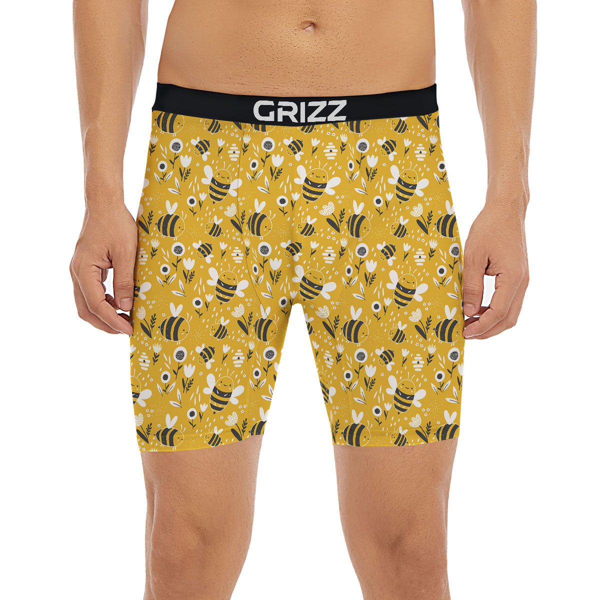 Little Bee Print Pattern Boxer Briefs-grizzshop