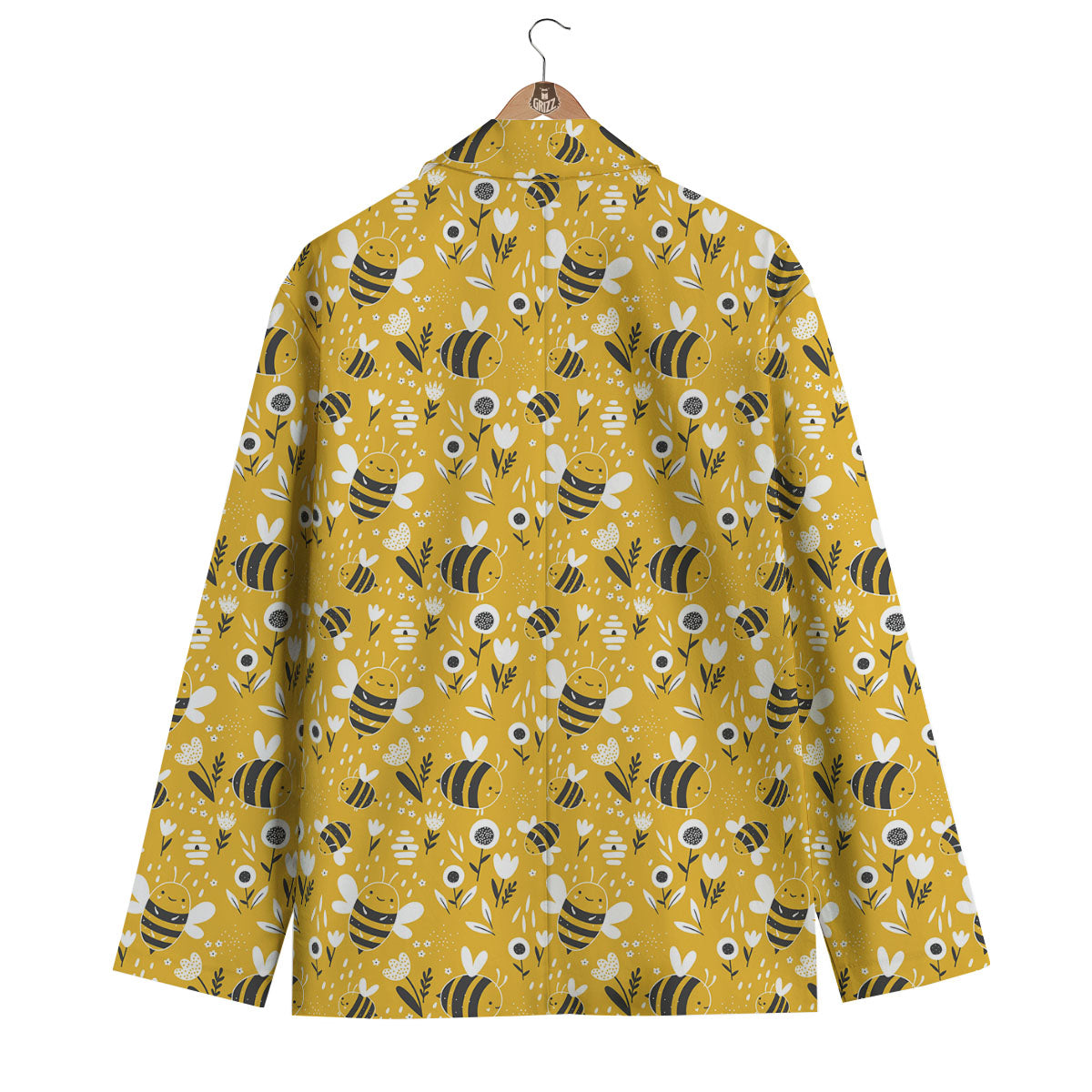 Little Bee Print Pattern Men's Blazer-grizzshop