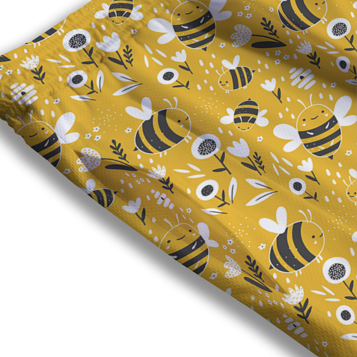 Little Bee Print Pattern Mesh Shorts