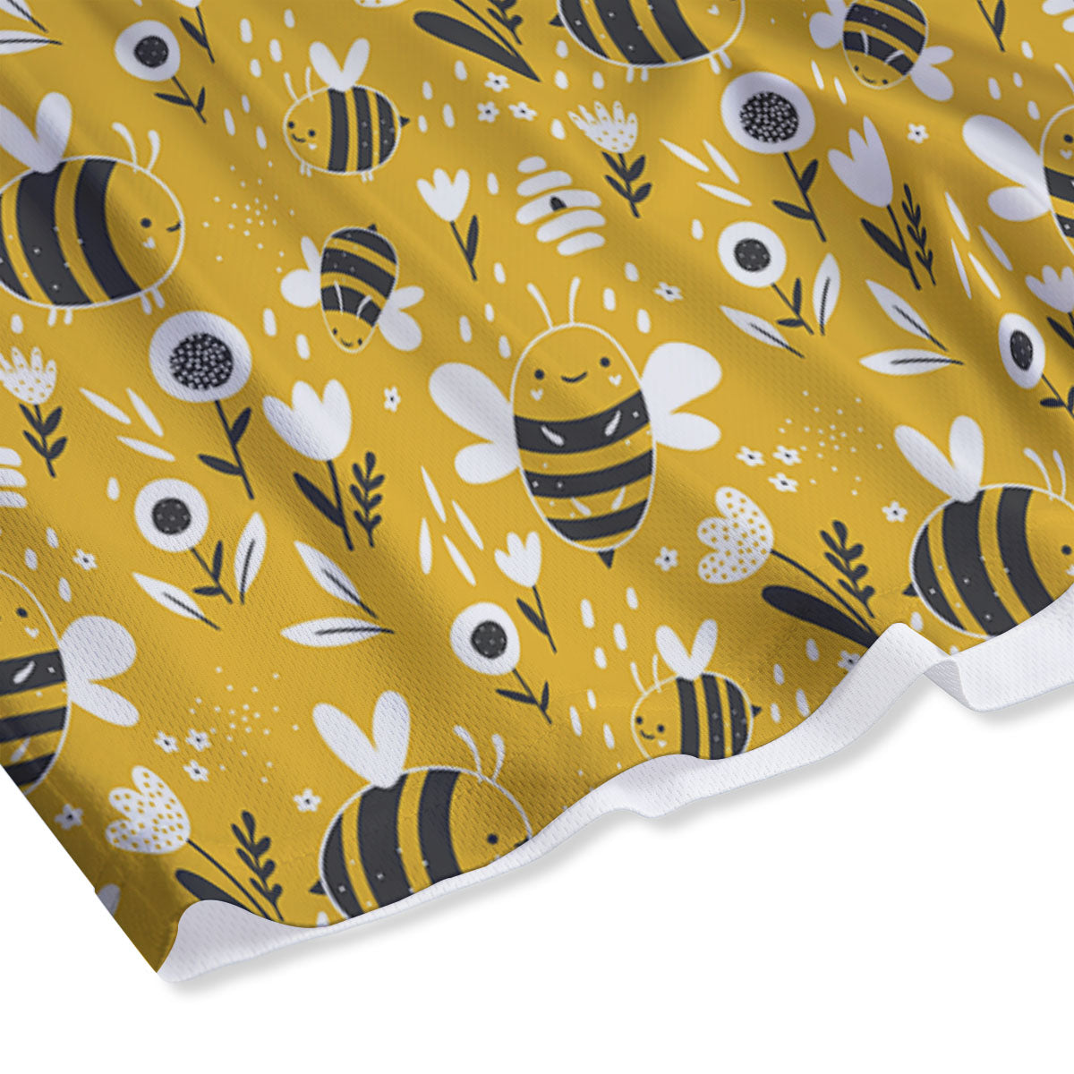 Little Bee Print Pattern Mesh Shorts