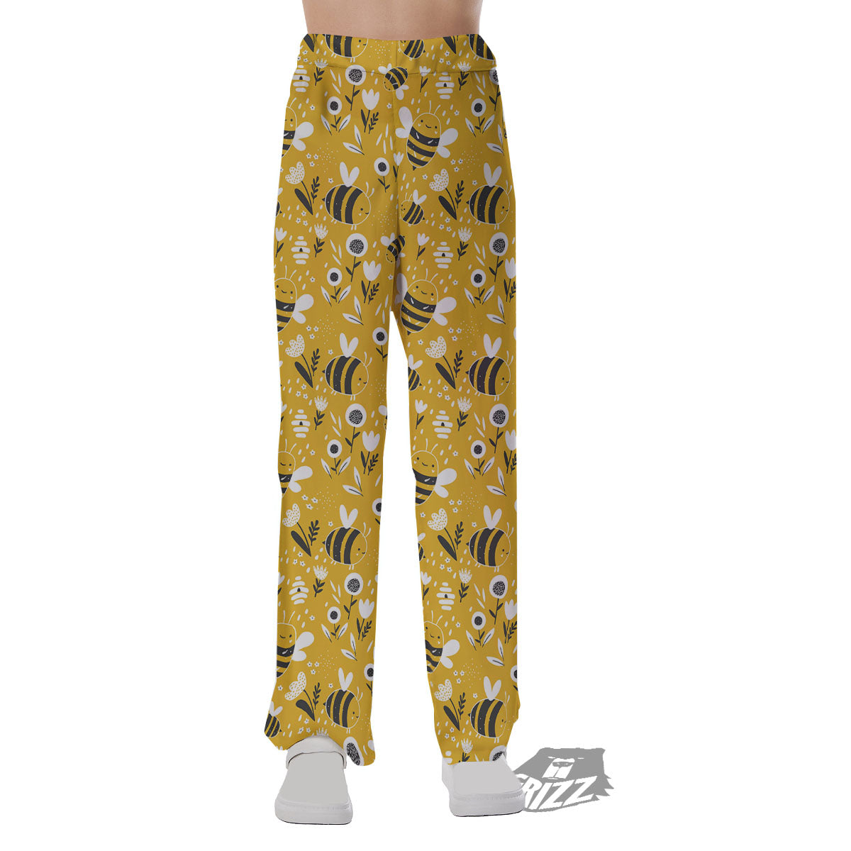 Little Bee Print Pattern Pajama Pants-grizzshop