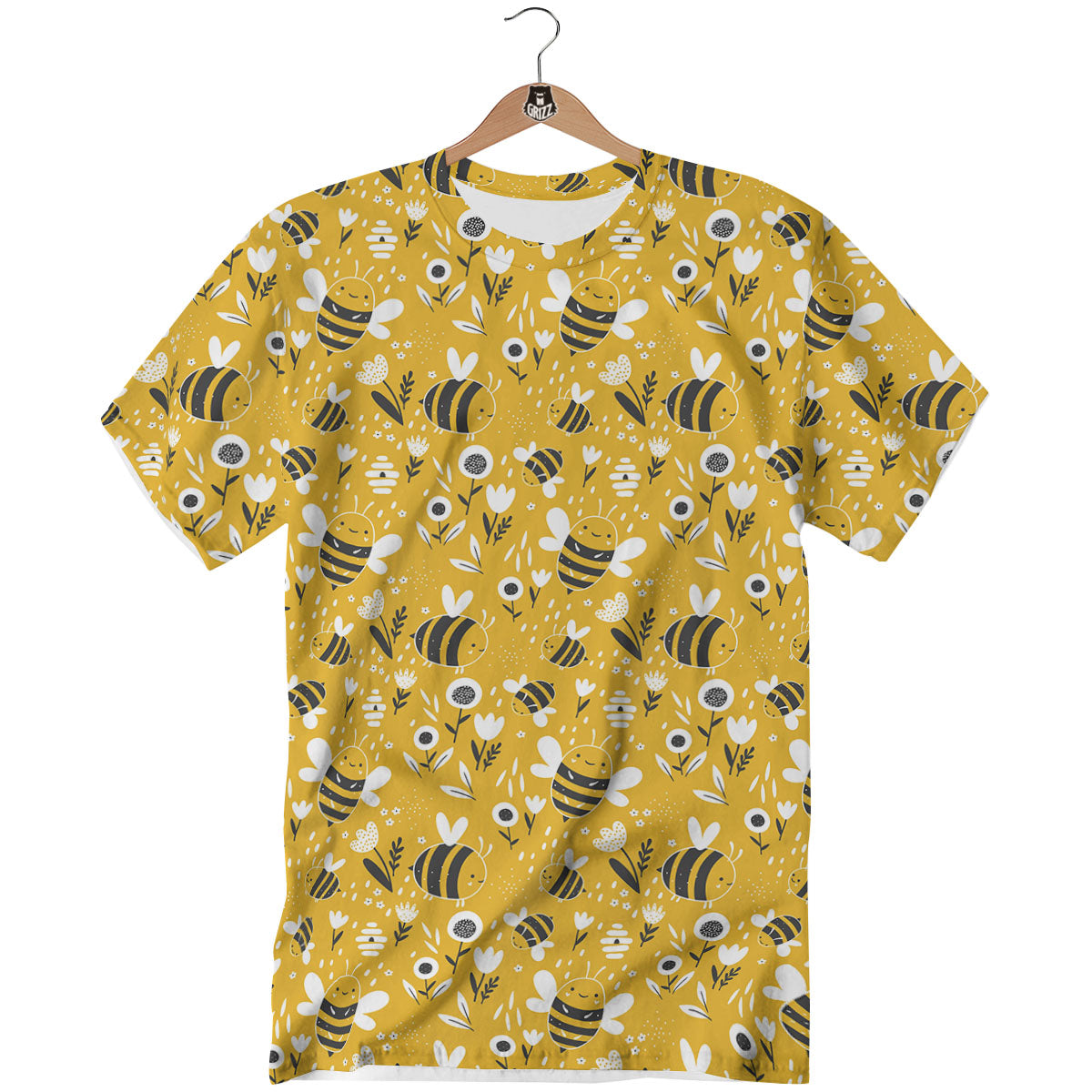 Little Bee Print Pattern T-Shirt-grizzshop
