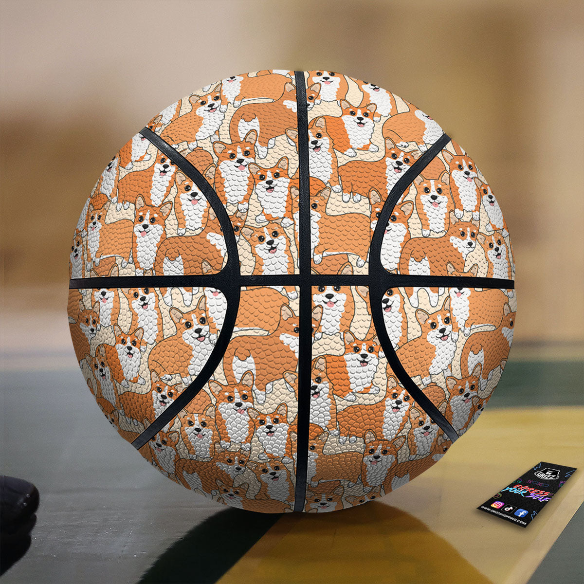 Little Corgi Print Pattern Basketball-grizzshop