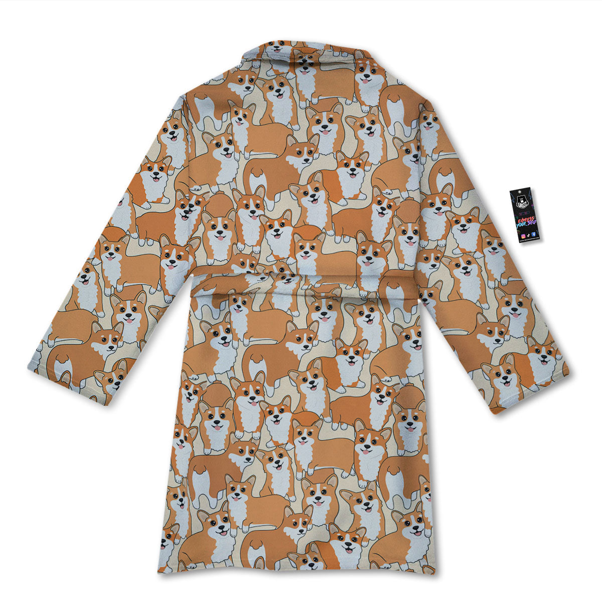 Little Corgi Print Pattern Bathrobe-grizzshop