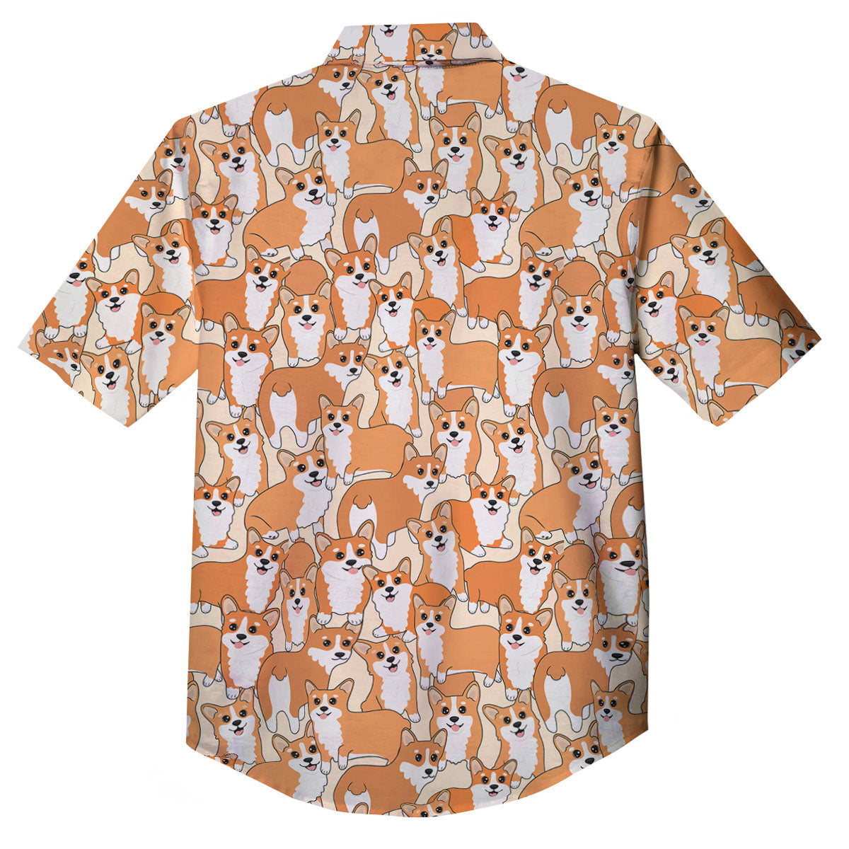 Little Corgi Print Pattern Button Up Shirt-grizzshop