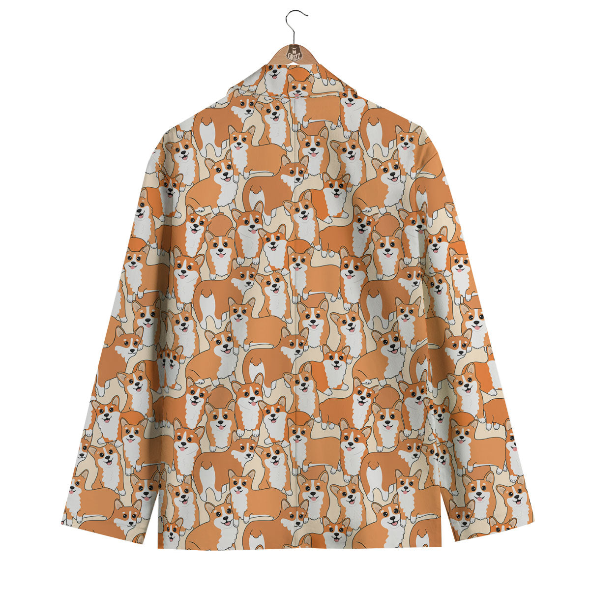Little Corgi Print Pattern Men's Blazer-grizzshop